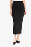 High Waist Ribbed Camisole Basic Maxi Black Pencil Skirt