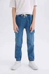 Boys Cargo Fit Jean Trousers