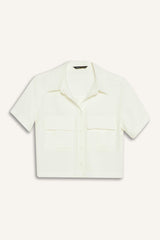 Tencel Short Sleeve Crop Shirt