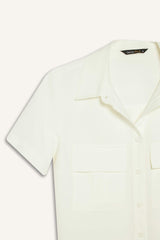 Tencel Short Sleeve Crop Shirt