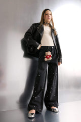 Girls Waterproof Zippered Faux Leather Jacket Coat