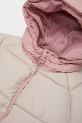 Baby Girl Windproof Hooded Zippered Puffer Coat