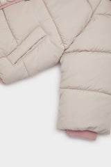 Baby Girl Windproof Hooded Zippered Puffer Coat