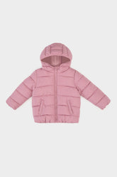 Insulated jacket with hood and zip for girls