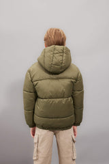 Boys Waterproof Hooded Zippered Coat with Snaps and Pockets