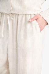 Wide Leg Double Pocket Striped Trousers