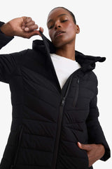 Water Repellent Regular Fit Hooded Puffer Parka Coat