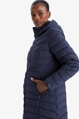 Water Repellent Regular Fit Hooded Puffer Parka Coat
