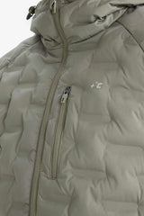 Water-repellent, regular fit, hooded, zip-up, quilted, puffer jacket.