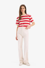 Boxy Fit Crew Neck Basic Cotton Short Sleeve T-Shirt