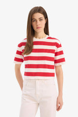 Boxy Fit Crew Neck Basic Cotton Short Sleeve T-Shirt