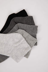 Mens 5-Pack Cotton Ankle Socks