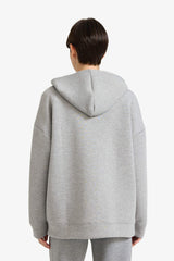 Oversize Wide Fit Hooded Scuba Diving Fabric Cardigan