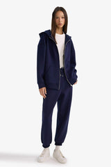 Oversize Wide Fit Hooded Scuba Diving Fabric Cardigan