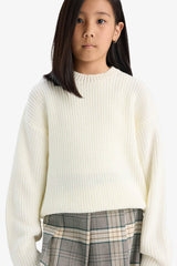Girl's Standard Fit Crew Neck Knitwear Sweater