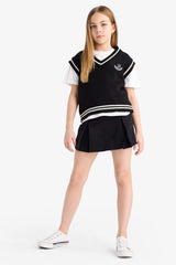 Girl's Standard Fit V-Neck School Knit Sweater