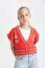 Girls V-Neck Knitted Vest