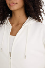 Regular fit hooded cardigan in heavyweight fabric