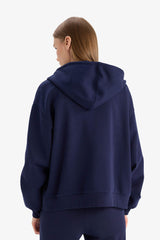 Regular fit hooded cardigan in heavyweight fabric