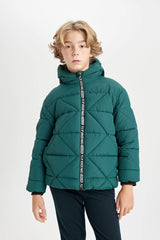 Boys Waterproof Hooded Zippered Pocket Coat