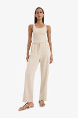 Jogger High Waist Linen Trousers