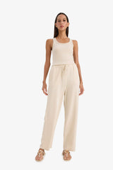 Jogger High Waist Linen Trousers