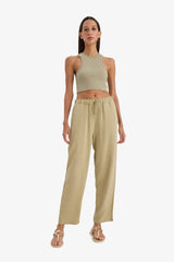 Jogger High Waist Linen Trousers