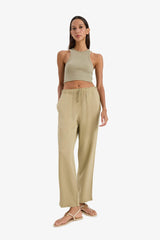 Jogger High Waist Linen Trousers