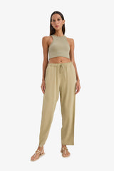 Jogger High Waist Linen Trousers