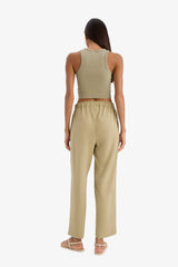Jogger High Waist Linen Trousers