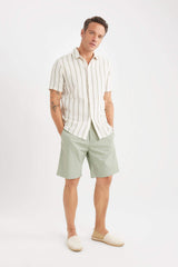 Regular Fit Gabardine Bermuda