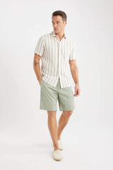 Regular Fit Gabardine Bermuda