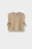 Baby Girl Crew Neck Side Tie Knit Sweater