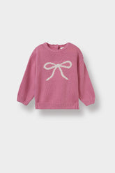 Baby Girl Crew Neck Printed Knitwear Sweater
