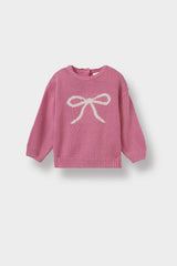 Baby Girl Crew Neck Printed Knitwear Sweater