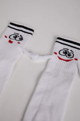 Women Magnetic Appliqued Cotton Long Socks