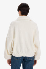 Oversize Wide Pattern Polo Collar Welsoft Plush Cardigan