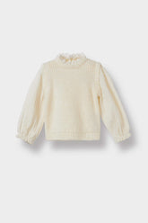 Baby Girl Crew Neck Embroidered Knitwear Sweater