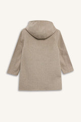 Girls Hooded Pocketed Cashmere Parka