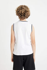 Boys Bike Collar Printed Athlete