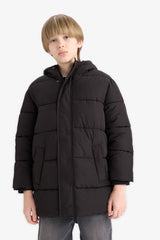Boys Waterproof Hooded Zippered Parka