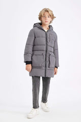 Boys Waterproof Hooded Zippered Pocket Fleece Lined Parka