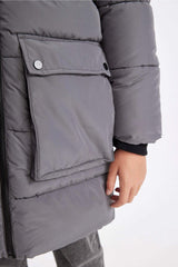 Boys Waterproof Hooded Zippered Pocket Fleece Lined Parka