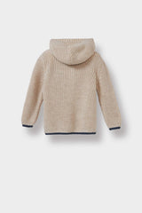 Baby Boy Embroidered Hooded Buttoned Knitwear Cardigan