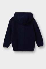 Baby Boy Embroidered Hooded Buttoned Knitwear Cardigan