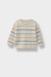 Baby Boy Crew Neck Striped Knit Sweater