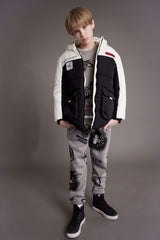Boys Waterproof Hooded Zippered Pocket Fleece Lined Coat