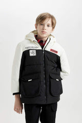 Boys Waterproof Hooded Zippered Pocket Fleece Lined Coat