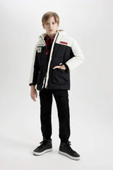 Boys Waterproof Hooded Zippered Pocket Fleece Lined Coat