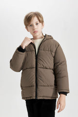 Boys Waterproof Hooded Fleece Lined Coat